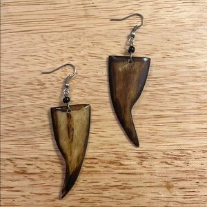 Brown Horn-Shaped Earrings